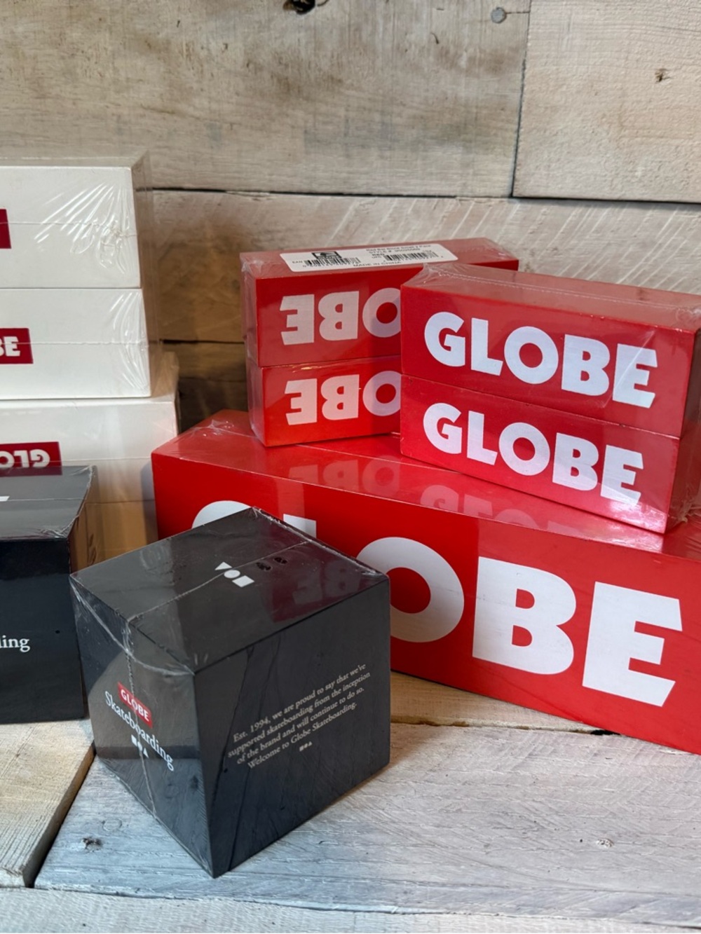 Wooden Globe Skateboarding Signage